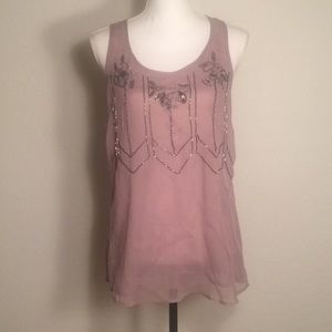 Pink Charlotte Russe top with beaded design